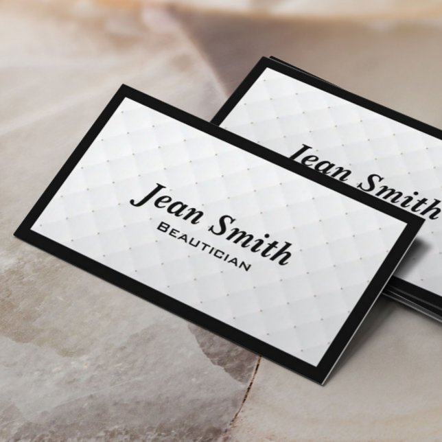 Luxury Diamond Quilt Beautician Business Card (Creator Uploaded)