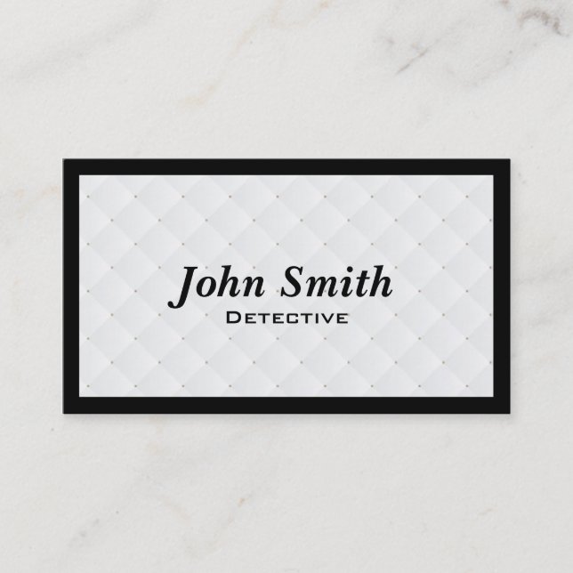 Luxury Diamond Quilt Detective Business Card (Front)