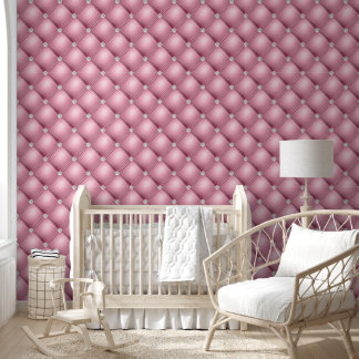 Luxury Diamond Tufted Quilted Pink Wallpaper