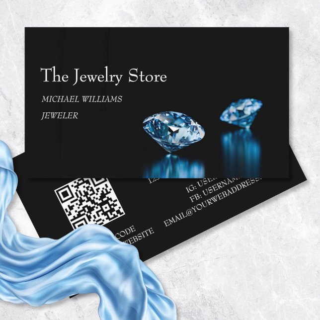 Luxury Diamonds Jeweller Jewellery Store Business Card (Creator Uploaded)