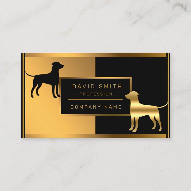 Luxury Dog Groomer Professional Add Your Text Business Card (Front)