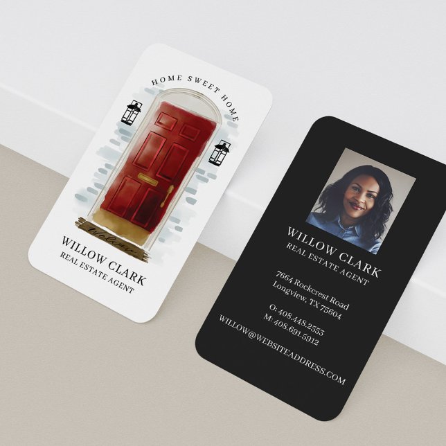 Luxury Door Professional Real Estate Agent Photo Business Card (Creator Uploaded)