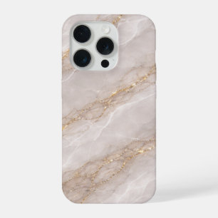 Luxury Dove Gray Marble with White Veins & Gold  iPhone 15 Pro Case