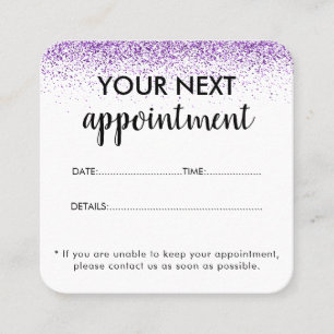 Luxury drips glitter purple Salon Appointment Card