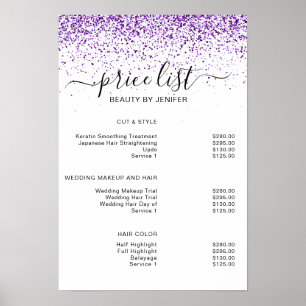 Luxury drips glitter purple Salon Poster