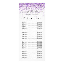 Luxury drips glitter purple Salon Rack Card
