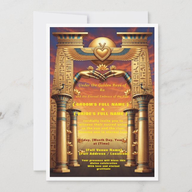 Luxury Egyptian Wedding Invitation | Union Under  (Front)
