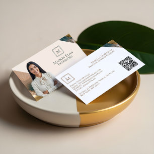 Luxury Elegant Abstract Interior Designer Photo Business Card