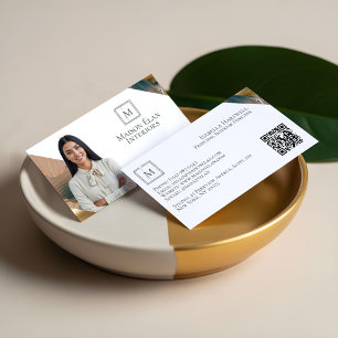 Luxury Elegant Abstract Interior Designer Photo Business Card