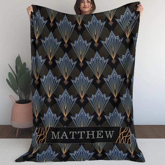 Luxury Elegant Art Trendy Deco Pattern  Fleece Blanket (Creator Uploaded)
