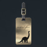 Luxury Elegant Black and Gold Dinosaur Monogram Luggage Tag<br><div class="desc">Simple,  stylish black dinosaur silhouette in combination with rustic metallic gold background and custom monogram. Unique,  modern,  luxury,  elegant luggage tag.
All graphic elements are free for change!</div>