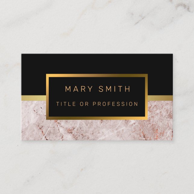 Luxury Elegant Black Gold Business Card (Front)
