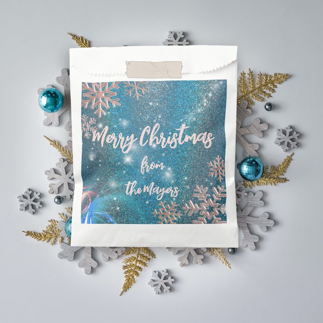 Luxury Elegant Blue Winter Wonderland Christmas Favour Bag (Creator Uploaded)