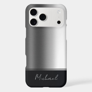 Luxury Elegant Brushed Metal Silver Gray