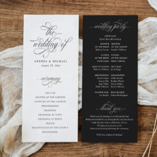Luxury Elegant Calligraphy Old Money Wedding Program