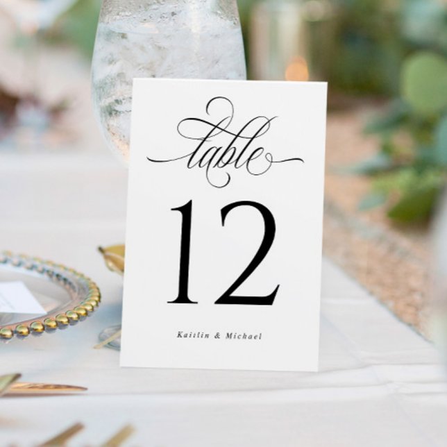 Luxury Elegant Calligraphy Wedding Table Number (Creator Uploaded)