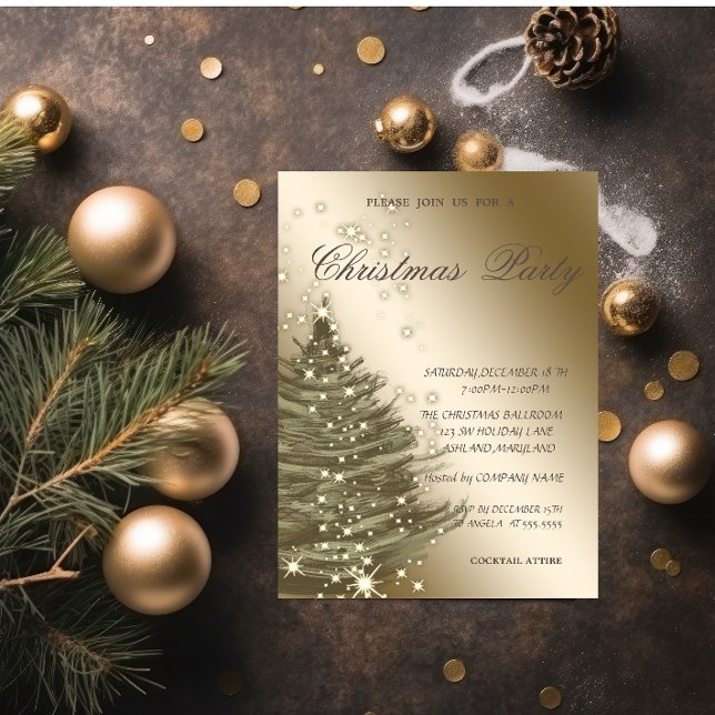 Luxury Elegant Christmas Tree, Christmas Party  Invitation (Creator Uploaded)