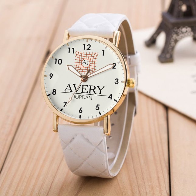 Luxury Elegant couple Monogram with Initials Watch (Creator Uploaded)