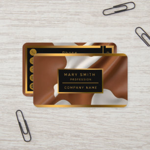 Luxury Elegant Faux Cow Leather Modern Collection Business Card