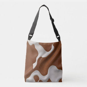 Luxury Elegant Faux Cow Leather Modern Collection Crossbody Bag