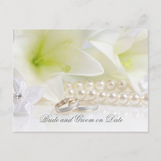Luxury Elegant Floral Wedding Ring Save date card (Front)