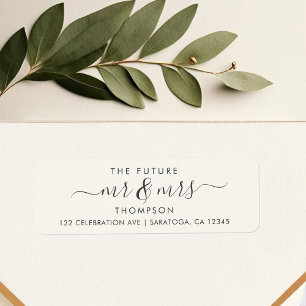 Luxury Elegant Future MR and MRS Ivory Return Address Label