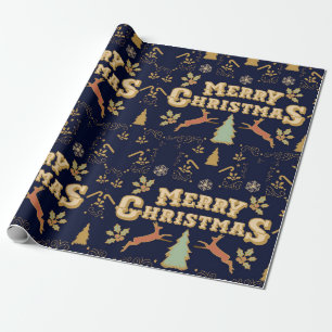 Luxury Elegant Gold Merry Christmas Wrapping Paper