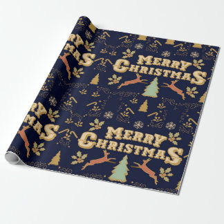 Luxury Elegant Gold Merry Christmas Wrapping Paper