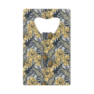 Luxury Elegant Gold N' Black Tropical Flowers
