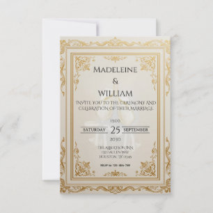 Luxury Elegant Gold Wedding RSVP Card