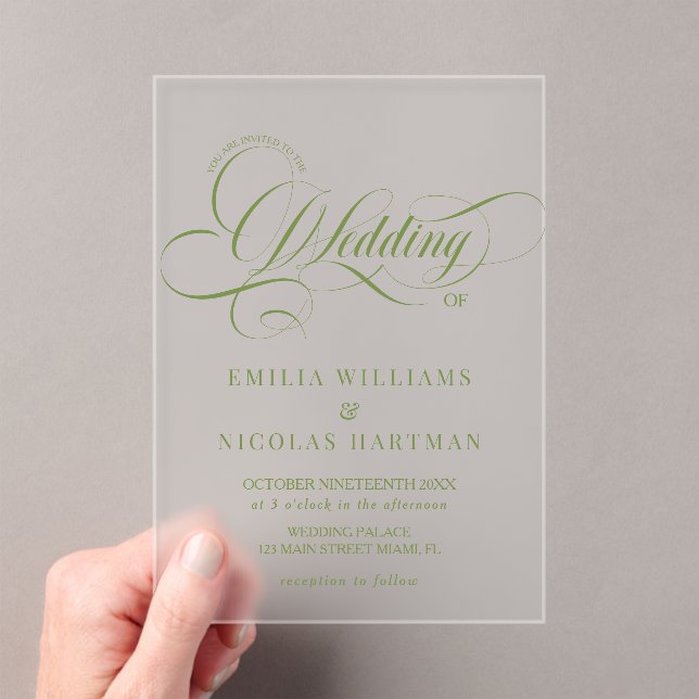 Luxury Elegant Green Wedding Invitation (Insitu (Handheld))