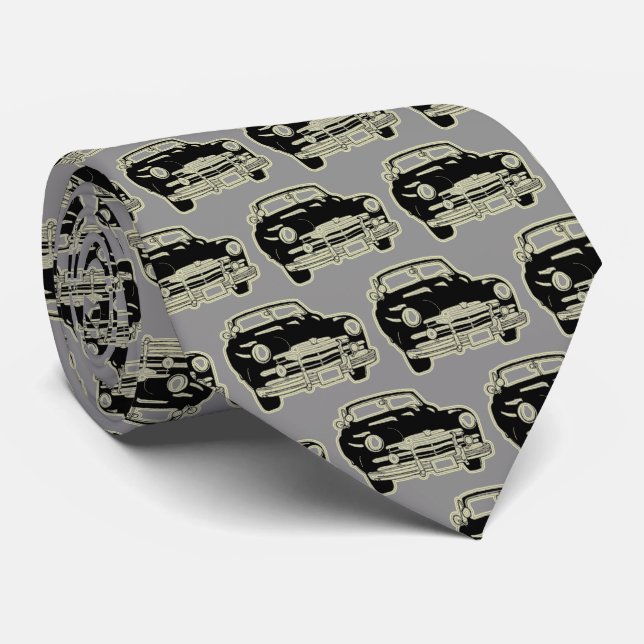 Luxury Elegant Modern Black Gold Car Tie (Rolled)