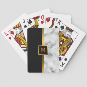 Luxury Elegant Modern Black Gold Marble Playing Cards