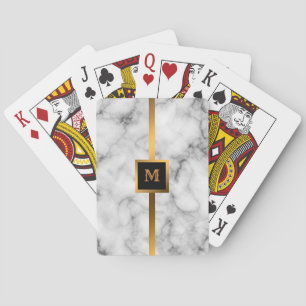 Luxury Elegant Modern Black Gold Marble Playing Cards