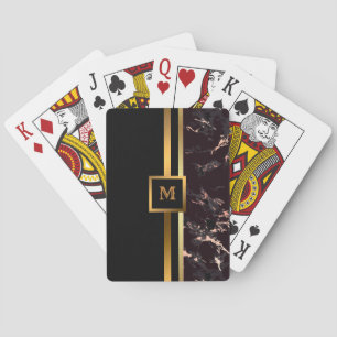 Luxury Elegant Modern Black Gold Marble Playing Cards