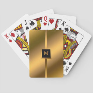 Luxury Elegant Modern Black Gold Marble Playing Cards