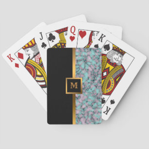 Luxury Elegant Modern Black Gold Marble Playing Cards