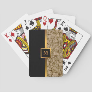Luxury Elegant Modern Black Gold Marble Playing Cards