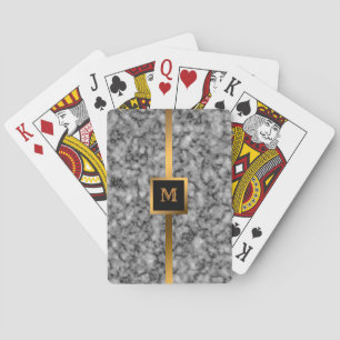 Luxury Elegant Modern Black Gold Marble Playing Cards