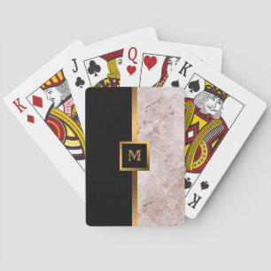 Luxury Elegant Modern Black Gold Marble Playing Cards
