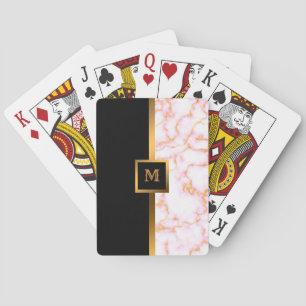 Luxury Elegant Modern Black Gold Marble Playing Cards