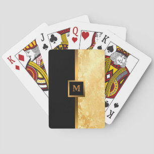 Luxury Elegant Modern Black Gold Marble Playing Cards
