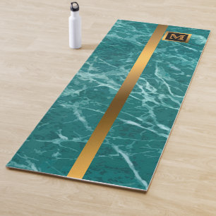 Luxury Elegant Modern Black Gold Marble Yoga Mat