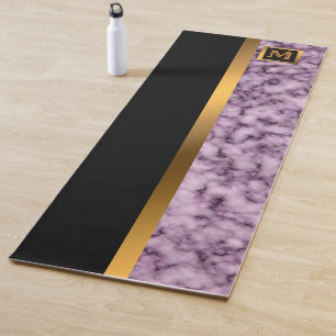 Luxury Elegant Modern Black Gold Marble Yoga Mat