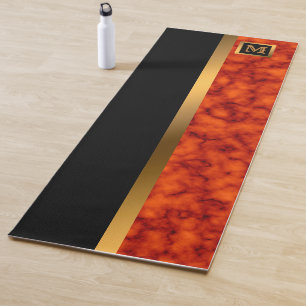 Luxury Elegant Modern Black Gold Marble Yoga Mat