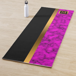 Luxury Elegant Modern Black Gold Marble Yoga Mat