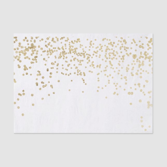 Luxury elegant modern faux gold confetti pattern tissue paper (Front)
