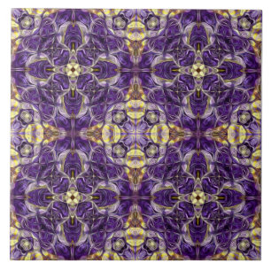 Luxury, elegant, ornamental, purple, gold ceramic tile