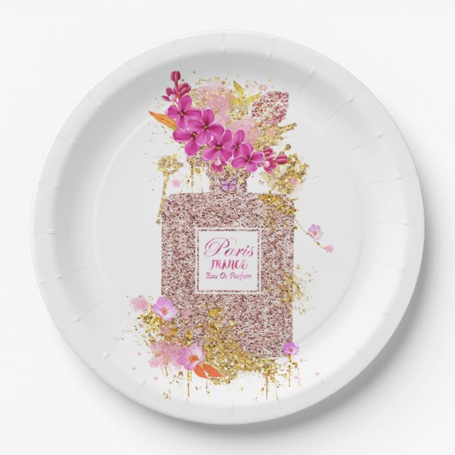 Luxury Elegant Perfume 1 Paper Plates (Front)
