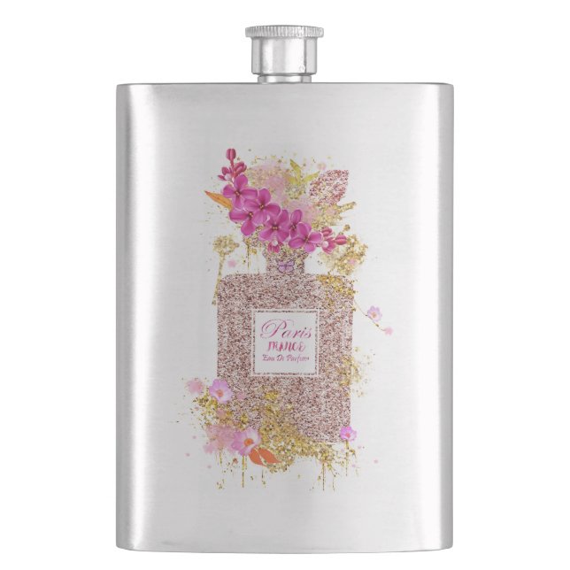 Luxury Elegant Pink Glitter Perfume Flask (Front)